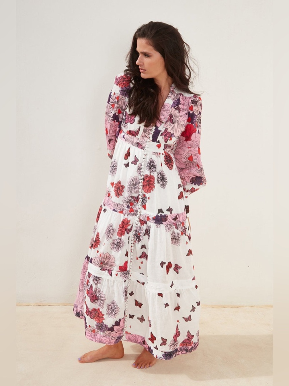Dynasty Maxi Dress by Mackenzie Mode $700 - 100% Linen NWT